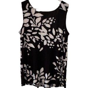 Black and Cream V-Neck Sleeveless Baby Doll Style Top - Focus 2000 - L